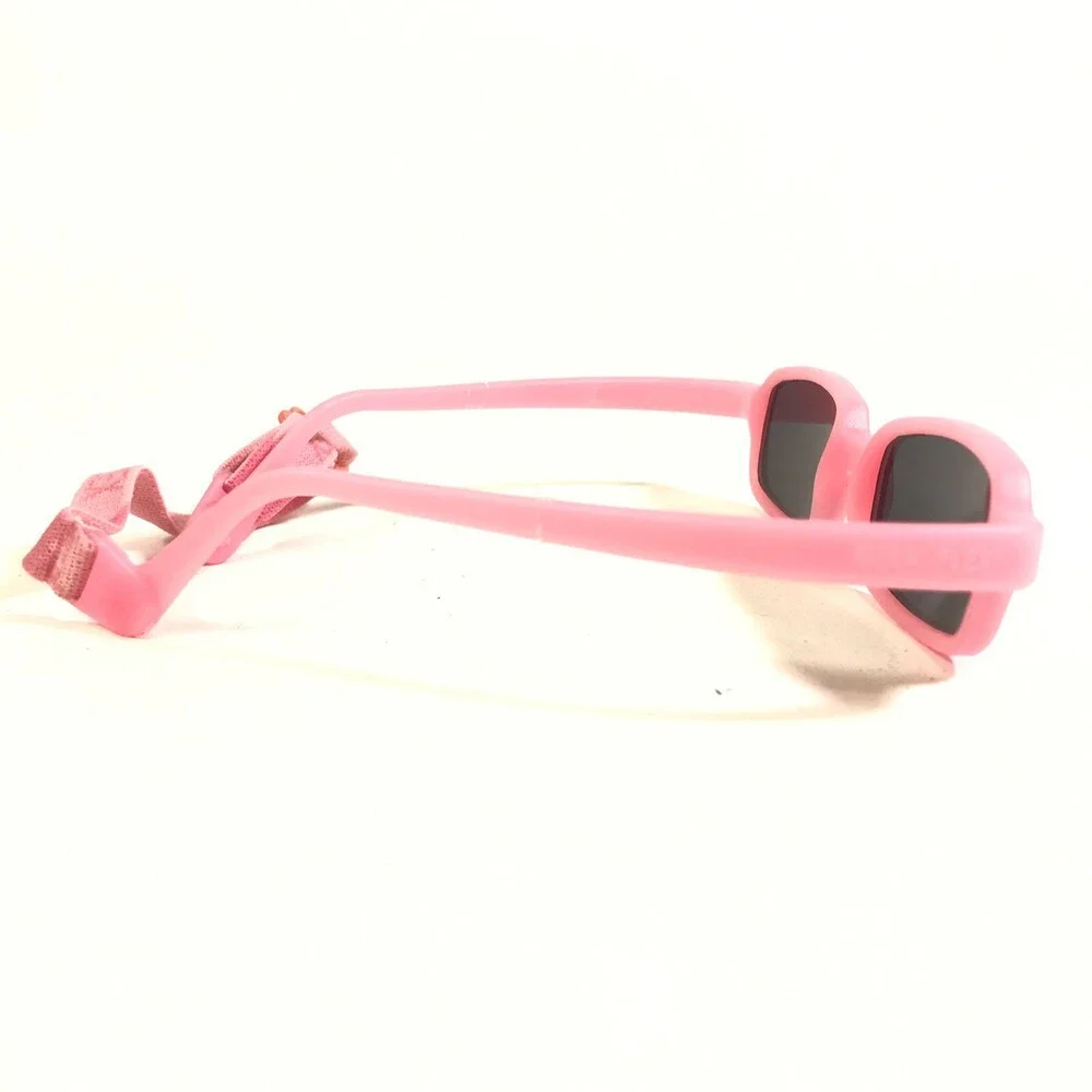 Miraflex Sunglasses NEW BABY 2 Pink Rectangular Frames with Blue Lenses